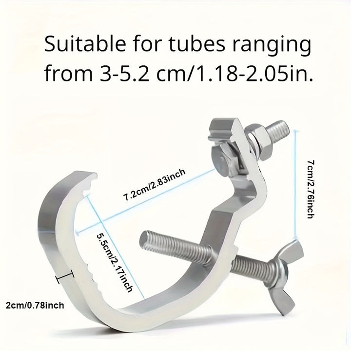 4piezas Ganchos de iluminación de escenario de aluminio y metal - Duraderos de 1.1 a 2 pulgadas de diámetro, no necesitan batería, fáciles de instalar para el montaje profesional de escenario, accesorios de iluminación de escenario | Acabado metálico ele