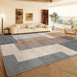 Alfombra de terciopelo, 850 g/m², diseño geométrico estilo crema, para sala de estudio, baño o jardín, encanto natural que crea un ambiente tranquilo y cómodo, lavable a máquina, antideslizante, delgada y suave, para interiores, estilo retro lujoso, idea