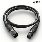 Cable de extensión XLR chapado en oro de CHOSEAL - Cable de audio de 3 pines masculino a femenino con protección de papel aluminio y blindaje trenzado, carcasa de aleación para mezclador de micrófono y amplificador, equipo de audio profesional | Cable de