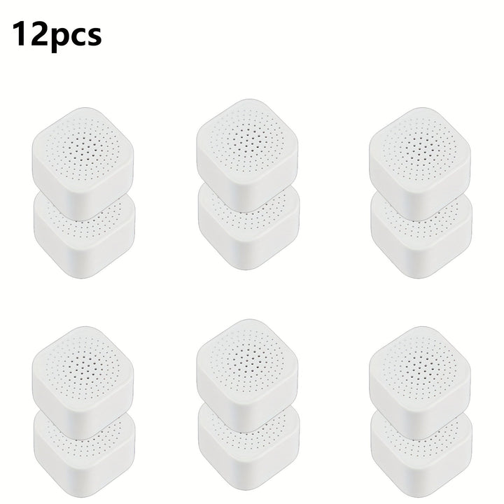 6/12pcs HUUCKY Absorbente de Olores con Carbón Activado - Diseño Cuadrado, Sin Necesidad de Electricidad, Caja Ventilada para Nevera, Congelador y Armarios