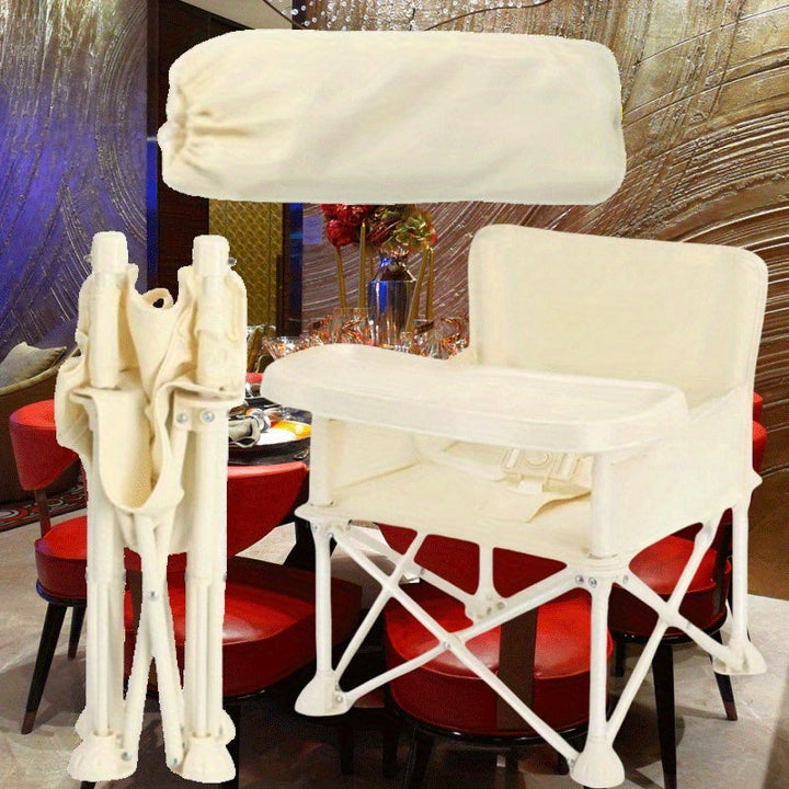 Butaca Portátil Plegable para Comidas con Correa Ajustable y Bandeja Extraíble. Cómoda para Alimentación, Ideal para la Playa o Acampada, Práctico Soporte de Huevos Cerca del Refrigerador