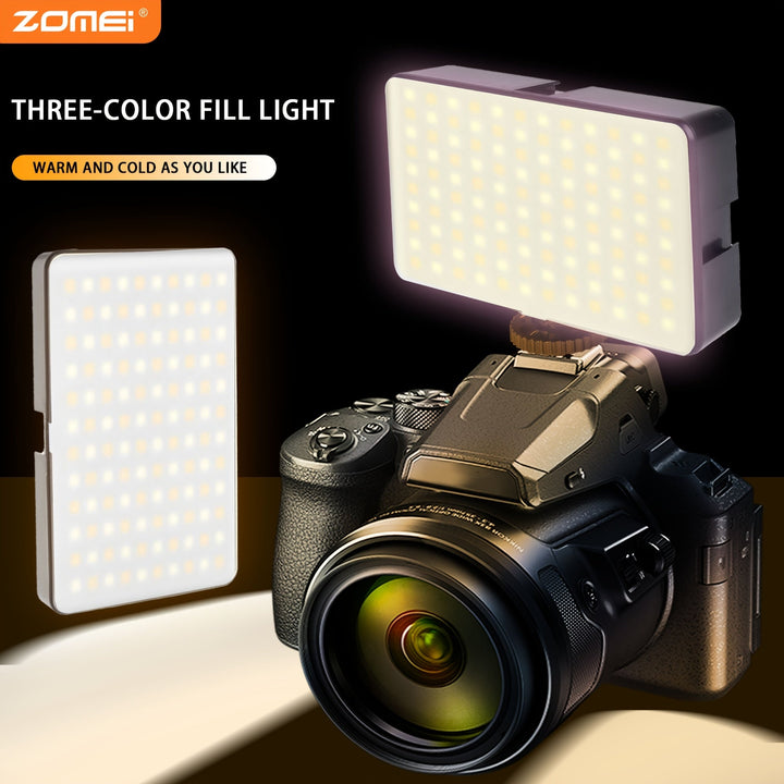 ZOMEI LED Luz para teléfono móvil y cámara, modo ajustable, luz de edición de video recargable, adecuada para teléfonos móviles, cámaras, portátiles, luces de teléfono para selfies, videoconferencias
