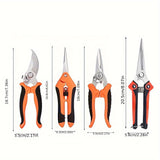 Juego de 4 Tijeras para Jardín, Tijeras de Acero Inoxidable para Jardinería, Tijeras para Huerto, Tijeras para Recoger Frutas, Tijeras para Podar Ramas, Herramientas de Jardinería (color aleatorio)