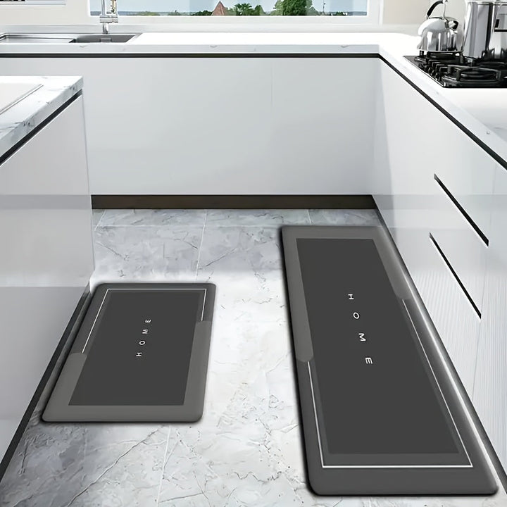 2 piezas de alfombras de puerta antideslizantes y absorbentes, duraderas y resistentes al aceite, ideales para el hogar, con un diseño elegante que incluye detalles de vegetación, perfectas para la cocina o la entrada, alfombras de cocina | Diseño contem