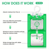 Humidificador 10 piezas, bolsas absorbentes de humedad para armario colgante para armario interior