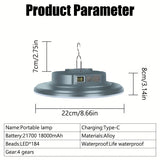 1pc Lámpara LED Portátil Multifuncional con Base Magnética y Gancho Rápido, 8-20H de Duración, 4 Modos de Iluminación, Recargable USB Tipo-C, Luz Cálida Ajustable para Exteriores, Camping, Mochilero, Construcción Robusta, Ideal para Entusiastas del Aire