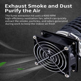 Kit de extracción de humos y ventilador de extracción de 1pieza para impresora 3D, ventilador de extracción de bajo ruido con alimentación USB y tubo de escape de plástico duradero, eliminación eficiente de humo, polvo y olores, incluye componentes elect