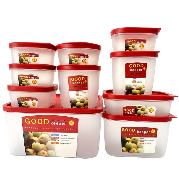 Juego de 10 Recipientes para Almacenar Comida. Ideales para Preparación de Comidas y Residuos, Caja de Conservación para Nevera. A Prueba de Fugas, Seguros en Microondas y Lavavajillas