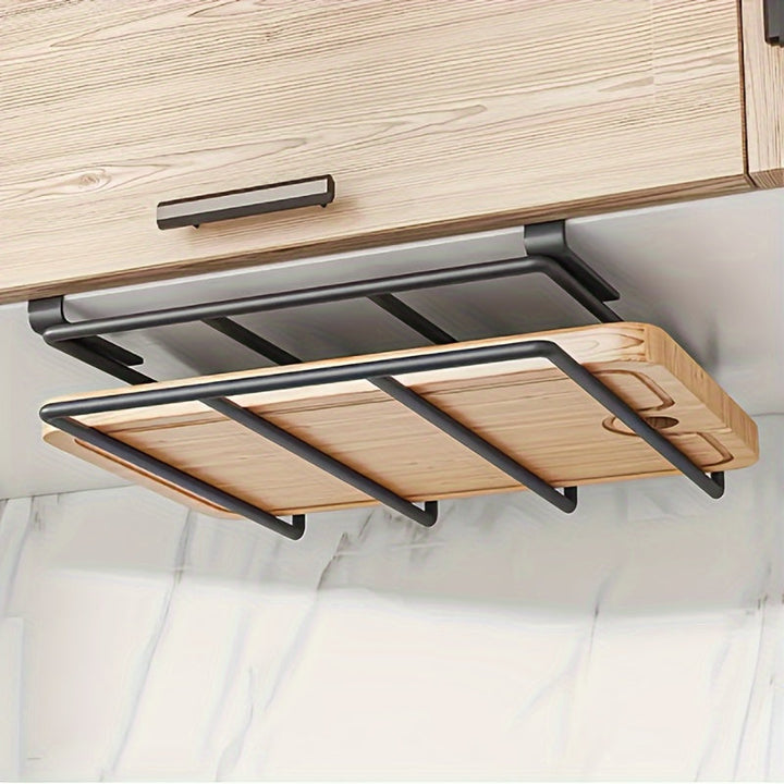 Gancho de Cocina de Acero Inoxidable con Tabla de Cortar - Organizador de Montaje en Pared Fácil de Instalar para Puertas de Armarios, Perfecto para Colgar Toallas y Herramientas en la Cocina o Baño