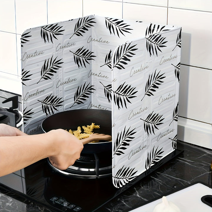 1 Protector de salpicaduras de cocina resistente al calor - 33,27" x 12,80" Cubierta de papel aluminio negro, adecuada para hornos de gas, protege paredes y superficies de daños por grasa y manchas.