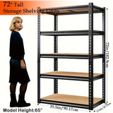 Estanterías metálicas ajustables de 5 capas, altura 182.88 cm y ancho 101.6 cm, profundidad 50.8 cm - Ideales para armarios, sótanos, cocinas y almacenes