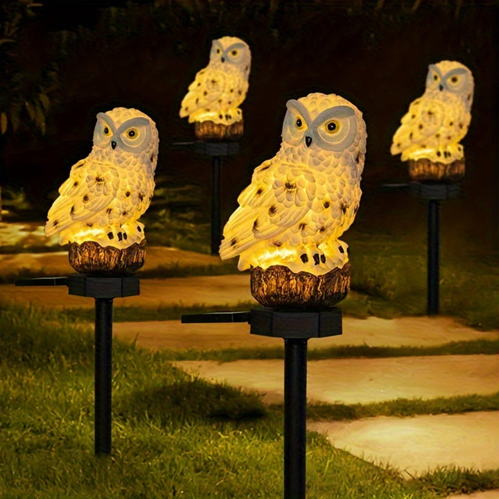 Luces solares para parque de animales, luces navideñas para patio de animales, luces decorativas para césped de búho | Eficiencia energética, plástico + iluminación LED + 4 estaciones, tema de animales para patio
