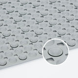 1pc Alfombra Antideslizante para Bañera con Agujeros de Drenaje y Ventosas - PVC Duradero, Alfombra Antideslizante para Ducha, Gris Claro con Puntos Blancos, Lavable a Máquina para Seguridad en el Baño de Casa, Tapete de Baño