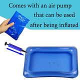 1/2 Piezas Bañera Inflable para Pies Cuadrada, Bañera Portátil para Pies, Escalón de Entrada para Piscina, Set de Pedicura y Limpieza de Piscinas