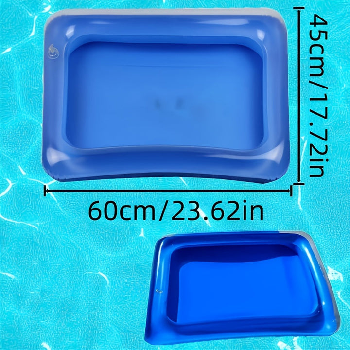 1/2 Piezas Bañera Inflable para Pies Cuadrada, Bañera Portátil para Pies, Escalón de Entrada para Piscina, Set de Pedicura y Limpieza de Piscinas
