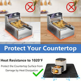 Amduine, alfombrilla antideslizante y resistente al calor y al fuego para freidor de aire, freidor profundo, horno y encimera. Protección duradera para la cocina con diseño de llama azul y roja, alfombrilla resistente al calor.