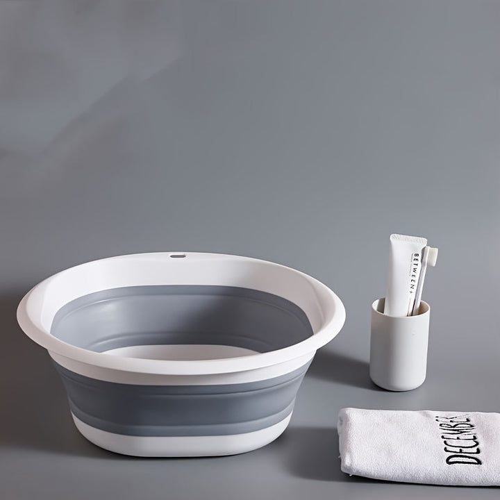Balde de Lavandería Portátil Plegable - Cuello Resistente, Cubo Ahorrador de Espacio para Apartamentos, RV y Viajes, Hogar - Sin Necesidad de Electricidad, Fácil Limpieza para Baño de Pies, Lavado Manual y Uñas - Ideal para Espacios Pequeños y Uso Móvil,