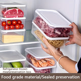 5 piezas de recipientes plásticos para refrigerador sin BPA, 1200 ml/42 oz, con tapa, apilables y reutilizables, organizadores de alimentos para carne, verduras, frutas, ideal para cocina, escuela y uso al aire libre, organizador de alimentos