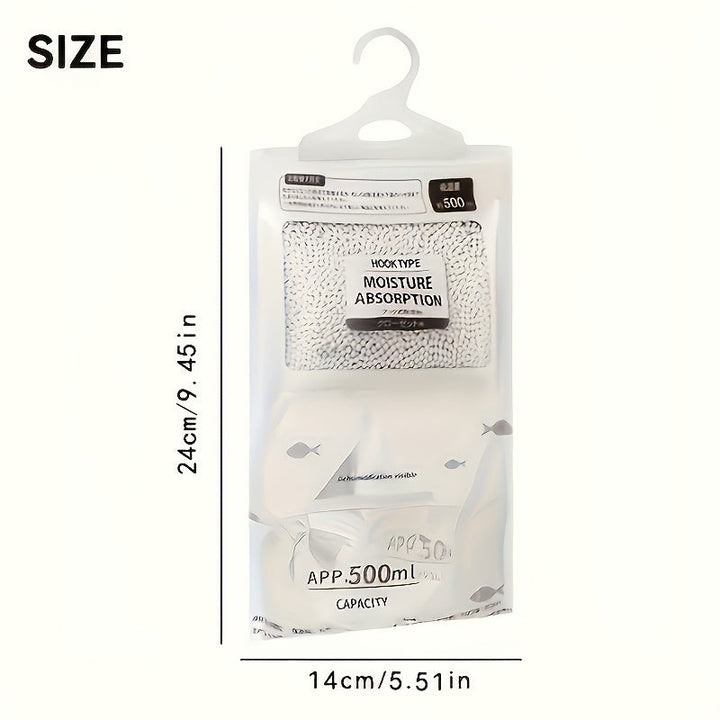 Paquete de 5 Bolsas Deshumidificador Grandes de 500ml/16.91oz para Absorción de Humedad, Sin Electricidad Necesaria, Absorbentes de Humedad Reutilizables para Armario, Cajón, Baño y Campamento, Elimina la Humedad del Hogar