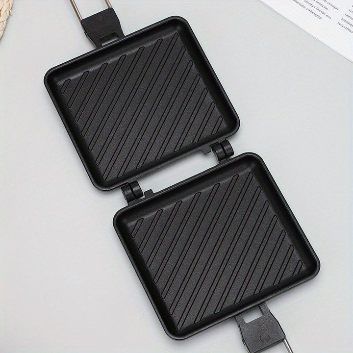 Mini bandeja de pan de sandwich de lona para exteriores - Doble cara, antiadherente, base plana, sin soldadura, para tostadas y bistecs, diseño cuadrado plegable para almacenamiento fácil, electrodoméstico de cocina duradero y fácil de limpiar, fabricant