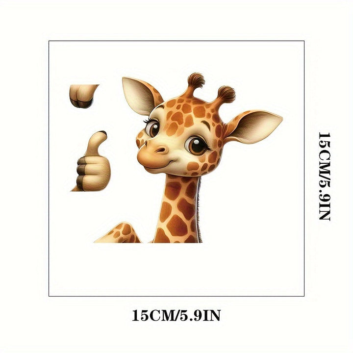 1 pieza de Pegatina para Interruptor de Pared con Dibujo de Jirafa Lindo - Adhesivo Autoadhesivo con Estampado Animal para Decoración del Hogar en Paredes, Acabado Semibrillante Cuadrado, Diseño Fácil de Pelar y Pegar para Baño y Sala de Estar