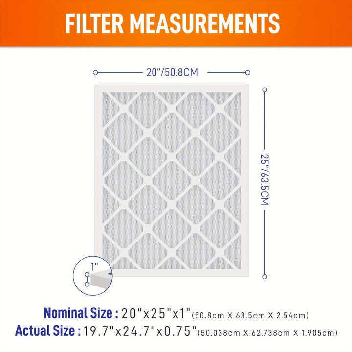 Sr. Filtros Paquete de 6 Filtros de Aire MERV 13 - Reemplazo de 20x25x1 HVAC AC Horno, Plegado, Eliminación de Partículas de Polvo al 95%, Compatible con Horno Estándar, Vida Útil de 3 Meses