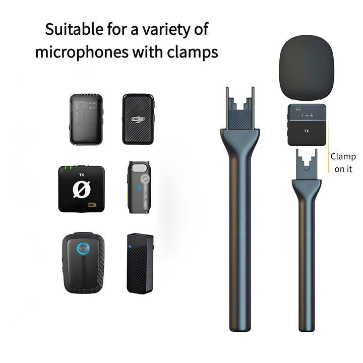 Fundas de Espuma Negra para Micrófono Rode Wireless Go II/PRO - Cojín Suave y Adaptador, Conector XLR, Sin Batería, Ideal para Entrevistas y Transmisiones en Vivo