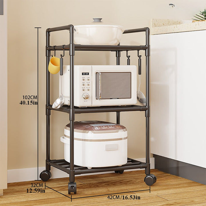 Estante de Almacenamiento de Cocina Multicapa y Versátil con Ruedas - Perfecto para Microondas, Ollas y Más - Ideal para la Organización del Hogar