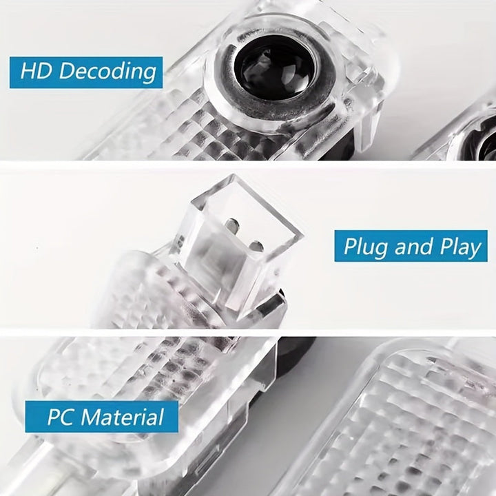 2 piezas luces de proyección para AUDI A4L, A6L, A3L, A5, A8L, Q2, Q3, Q5L, Q7 - Luces de puerta y focos radium 12-24V fáciles de instalar - Accesorios de alto brillo