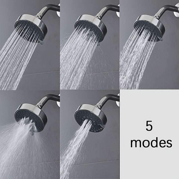 Cabezal de Ducha de Alta Presión de 5 Modos, Cabezal de Ducha de Rociado Superior para Baño, Cabezal de Ducha Fijo para Baño, Cabezal de Ducha de Gran Caída de Agua, Accesorios de Baño