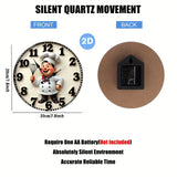 Reloj de Pared Colgante de Madera con Diseño de Cocina del Chef Feliz en 2D, Silencioso, Adecuado para Sala de Estar, Dormitorio, Decoración de Habitaciones, Hogar, Oficina, Día de San Valentín, Festivales, Artículo de Regalo, Batería No Incluida