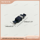 Adaptador/Copulador de Fibra Óptica MTP/MPO-8/12/24 , Conector Copulador Estándar 40G/100G con Flange, para Conectar Cables de Parche de Fibra Óptica MTP/MPO. Tecla Arriba a Abajo, Tecla Arriba a UP