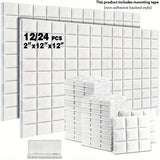 Paneles de espuma acústica OLOBLB, 12/24 unidades, 12x12x2 pulgadas, material de esponja de hongo de alta densidad, tableros de absorción de sonido para paredes y puertas, no tóxico, retardante de llama, fácil instalación, para accesorios de equipo de gr