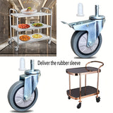 Conjunto de 4 ruedas giratorias de metal pulido, con ruedas de goma de alta resistencia de 10.16 cm con frenos, ideales para carros y carretillas universales en hoteles, restaurantes, oficinas, supermercados, estantes de secado y equipos domésticos