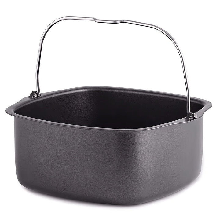 Molde de pastel redondo de metal con tapa - Molde de hornear antiadherente y resistente al calor para pasteles, muffins y pasteles redondos perfectos - Accesorios de freidora de aire duraderos para hornear en casa