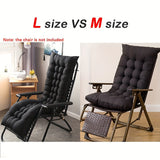 1 cojín negro para silla reclinable, tela de poliéster suave con acabado cepillado, relleno grueso de PP, transpirable y cómodo para sentarse por mucho tiempo, tamaño L (silla no incluida), almohadilla portátil para silla, funda mullida, material transpi