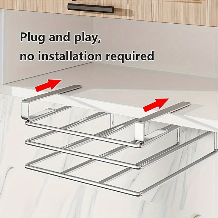 Gancho de Cocina de Acero Inoxidable con Tabla de Cortar - Organizador de Montaje en Pared Fácil de Instalar para Puertas de Armarios, Perfecto para Colgar Toallas y Herramientas en la Cocina o Baño