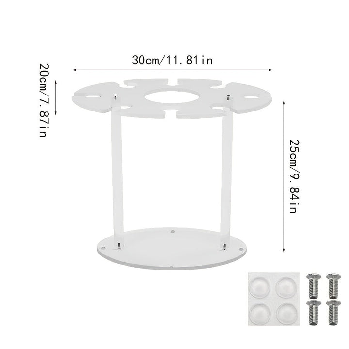 Elegante Soporte para Copas de Vino de Acrílico - Diseño de Vientre de Caballo, Acabado Antiguo, Estante Independiente para Copas con 6 Ganchos para Decoración de Hogar y Bar