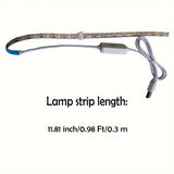 Tira de luces LED regulable para máquina de coser, 29.87 cm, luz flexible con USB y regulador táctil, para iluminación bajo gabinete, manualidades y celebraciones, montaje adhesivo, acabado metálico, pantalla de resina - 1 unidad