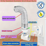 Kit de Conexión de Conducto para Secadora de Ropa Mejorado Estándar de 4 Pulgadas con Soporte y Conector de Tubo de Secadora STV-90 para Ventilación Interior - No Requiere Electricidad