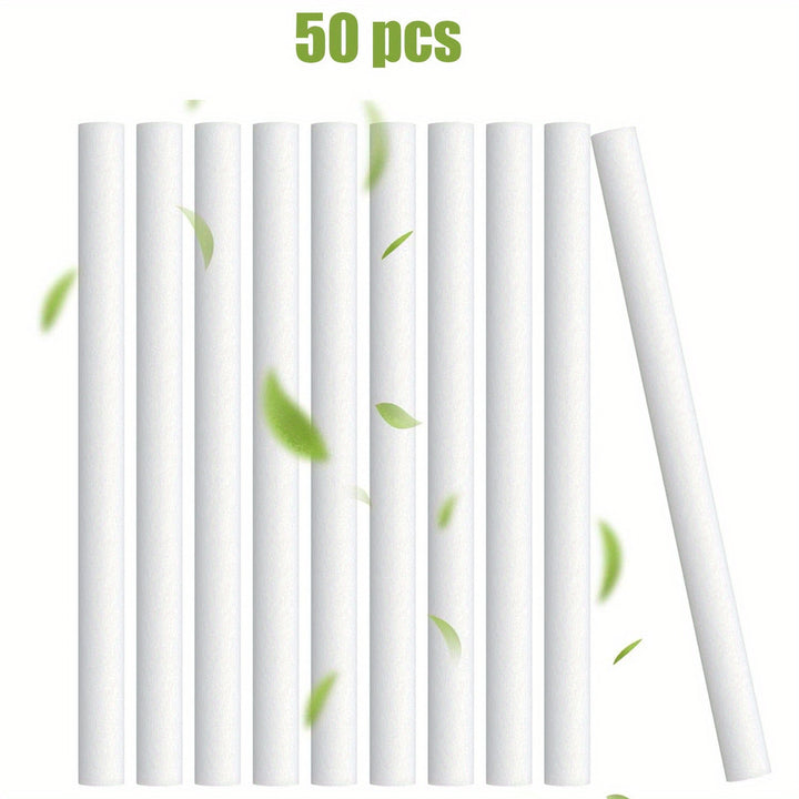 50 piezas de reemplazos de ventosas para humidificadores - Recambios de filtros de algodón de alta calidad, ideales para difusores personales portátiles en oficina, hogar o dormitorio, control de salida de niebla, fácil de instalar, accesorios para humid