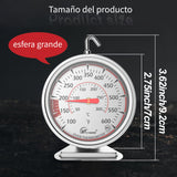 Termómetro de Horno de Precisión KT THERMO - Esfera Grande de Acero Inoxidable de 6.99cm, Rango de 100-600°F/50-300°C, Gancho Giratorio de 360° para Colgar o Poner de Pie Fácilmente, Ideal para Hornear, BBQ, Cocinar Carne - Regalo Perfecto para Fiestas y