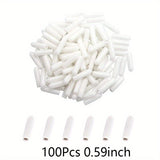 100/200 piezas de cubiertas flexibles para la parte superior de los ganchos de lavavajillas - Tapas redondas para organizar estantes, protectores de hilo de alambre, de 0,59/0,98 pulgadas de largo, blancas, accesorios para lavavajillas, organización de c