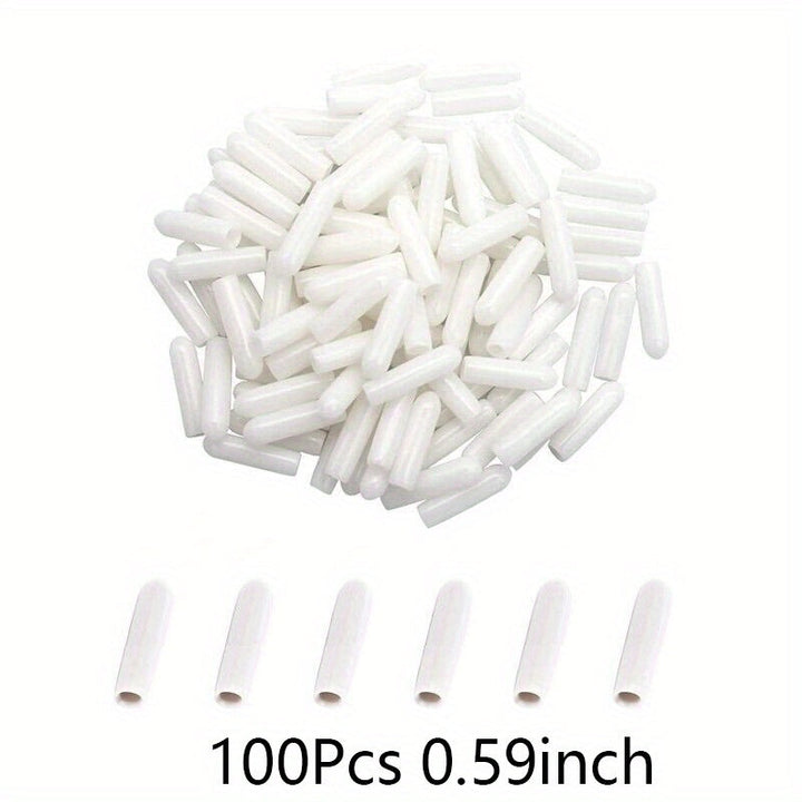 100/200 piezas de cubiertas flexibles para la parte superior de los ganchos de lavavajillas - Tapas redondas para organizar estantes, protectores de hilo de alambre, de 0,59/0,98 pulgadas de largo, blancas, accesorios para lavavajillas, organización de c