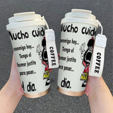 1 vaso térmico de acero inoxidable 304 de 18 oz con doble pared, tapa a prueba de fugas y correa para transportar, ideal para bebidas calientes y frías, listo para regalo, uso en oficina, gimnasio o casa