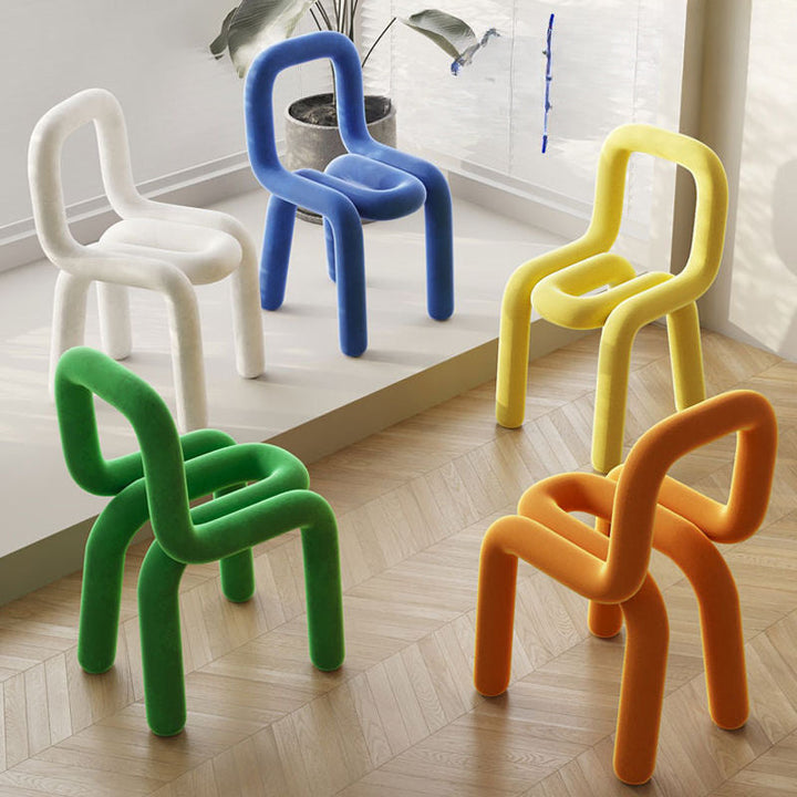 1 pieza Silla de Acero Moderna y Colorida con Respaldo - Diseño Elegante Apilable para Hogar, Oficina o Decoración de Tienda - Verde Brillante, Amarillo, Azul, Naranja - Forma Contemporánea Elegante - Ideal para Dormitorio, Sala de Estar u Espacio de Tra