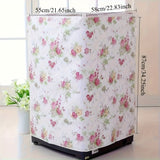 Tapa de lavadora PE - Diseño moderno floral y geométrico, cubierta duradera y resistente al polvo que no se desvanece para lavadoras de carga frontal y lavado de un solo golpe, patrones de hojas vibrantes, se adapta a balcones y espacios de vida, portáti