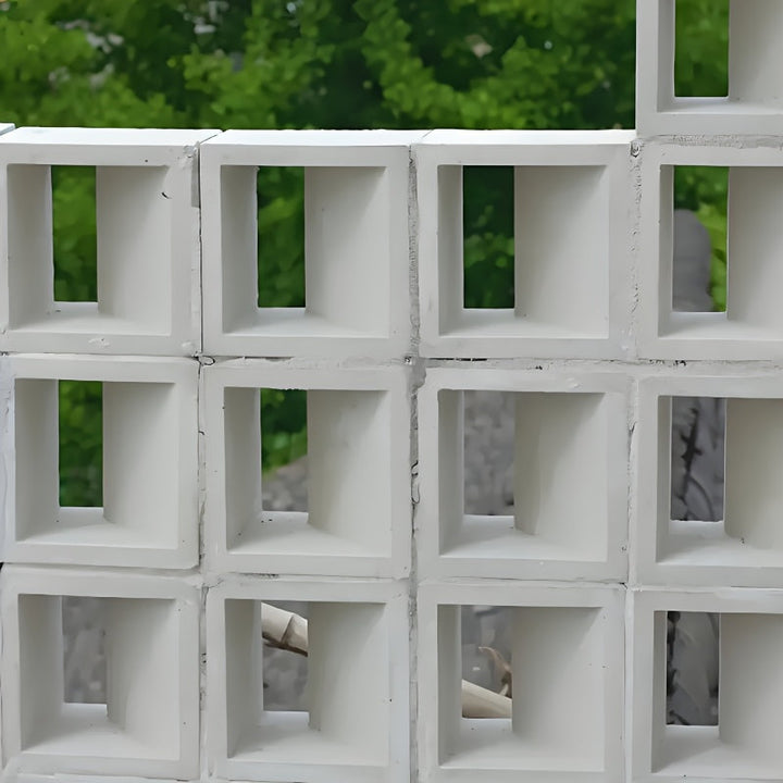 Molde resistente de 12 cm de grosor para cemento, compatible con formas de ladrillo hueco arquitectónico y flores con diseño de agujeros inclinados, molde reutilizable para construcción, ideal para proyectos DIY en el hogar, jardín, patio o decoración de