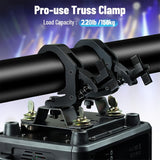 4 piezas de ganchos de luz de escenario de aluminio ajustables - Ganchos de luz par negros para uso al aire libre, aluminio duradero con capacidad de carga de 150 kg, se adapta a tubos de 40 mm-60 mm, diseño resistente para eventos iluminados, accesorios