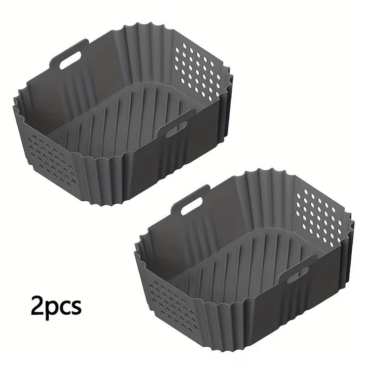 1/2 piezas de revestimiento de silicona para freidora Ninja SL401 SL400 doble capa XL con 2 cestas, bandeja reutilizable antiadherente para horno, olla de silicona fácil de limpiar para freidora, adecuada para accesorios de freidora